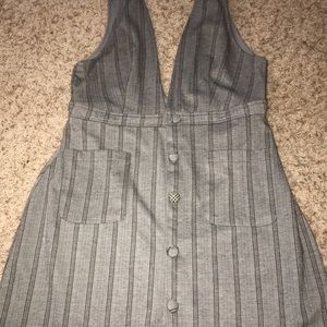 striped button-up dress